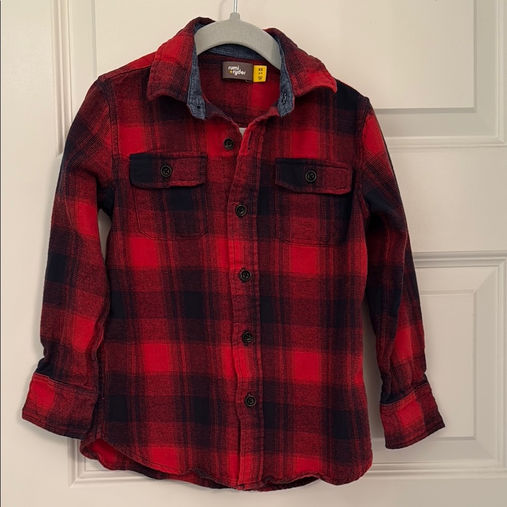 Rumi + Ryder Boys Buffalo Plaid Flannel Shirt